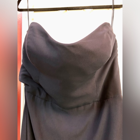 Amsale Navy Blue Strapless Gown - Picture 2 of 4